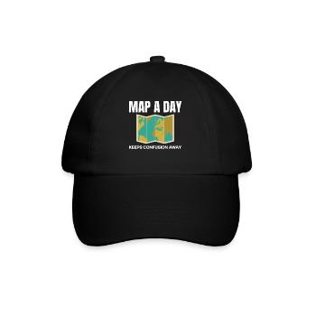 World Map GIS Cartography Earth Geography - Baseball Cap - black/black - Front