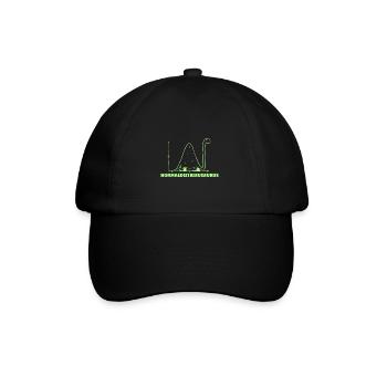 Normaldistribusaurus Normal Distribution I Geschenk - Baseballkappe - Schwarz/Schwarz - Vorne