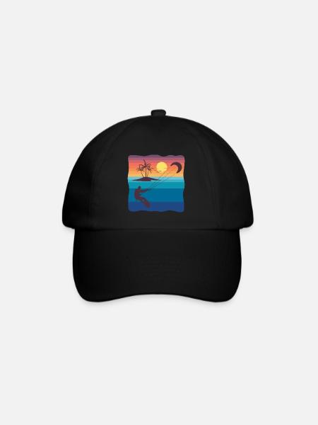 Kiting Sunset - Baseball Cap - black/black