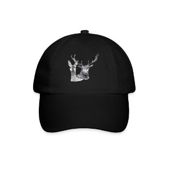 Roe deer and deer - Baseball Cap - black/black - Front