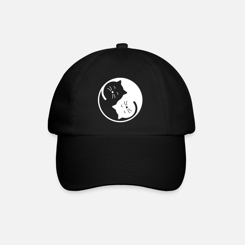 Katze - Baseballkappe - Schwarz/Schwarz