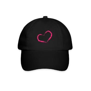 Herz Rosa Geschenk Liebe - Baseballkappe - Schwarz/Schwarz - Vorne
