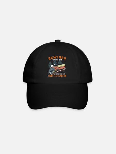 Rentner und Modelleisenbahn - Baseballkappe - Schwarz/Schwarz