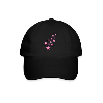 Stern Sternchen Muster Symbol Rosa - Baseballkappe - Schwarz/Schwarz - Vorne