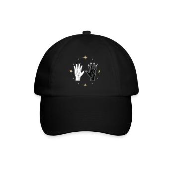 Universe Spiritual Tattoo Hands Moon Stars - Baseball Cap - black/black - Front