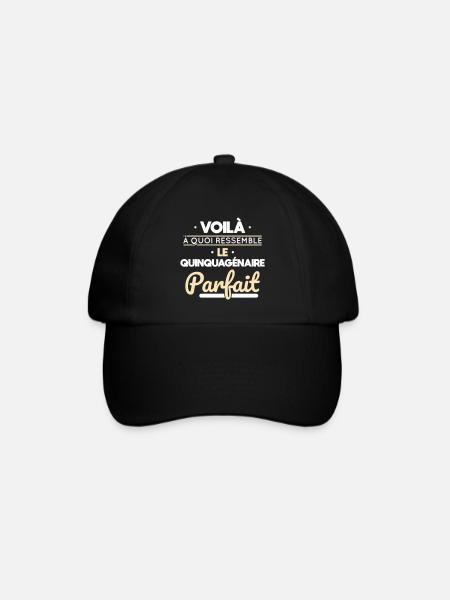 Anniversaire 50 ans - Quinquagénaire parfait - Casquette classique - noir/noir