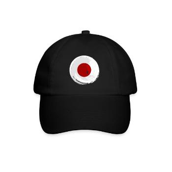 Japan Flag Used Look Nihon Japanese Flag - Baseball Cap - black/black - Front