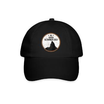 Alpenbezwinger 2023 Alpenüberquerung Finisher - Baseballkappe - Schwarz/Schwarz - Vorne