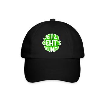 Jetzt gehts rund 3D - Baseballkappe - Schwarz/Schwarz - Vorne