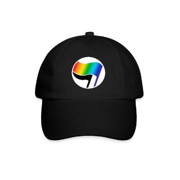 Antifa LGBT Logo - Baseballkappe - Schwarz/Schwarz - Vorne