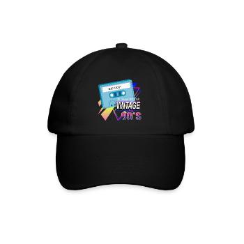Style vintage années 90 : Hiphop tendance cassette - Casquette classique - noir/noir - Devant