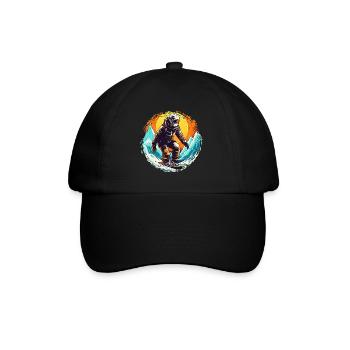 Snowboarding or skiing and then après ski - Baseball Cap - black/black - Front