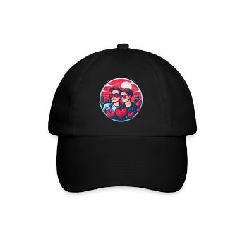 LGBT Gay Valentinstag Idee für Schwule - Baseballkappe - Schwarz/Schwarz - Vorne
