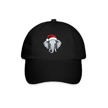 Elephant Head Christmas Xmas - Baseball Cap - black/black - Front