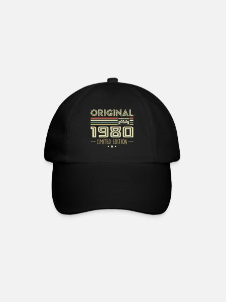 Vintage 1980 Original Vintage Anniversaire Rétro - Casquette classique - noir/noir