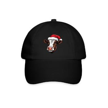 Tête d’animal de Noël de vache - Casquette classique - noir/noir - Devant