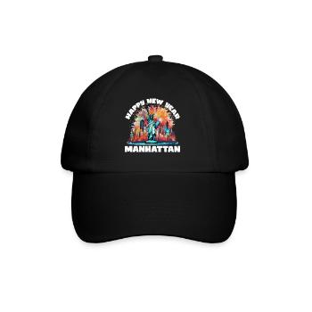 Happy New Year with fireworks in New York - Baseball Cap - black/black - Front