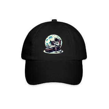 Astronaute lisant un livre dans l’espace - Casquette classique - noir/noir - Devant
