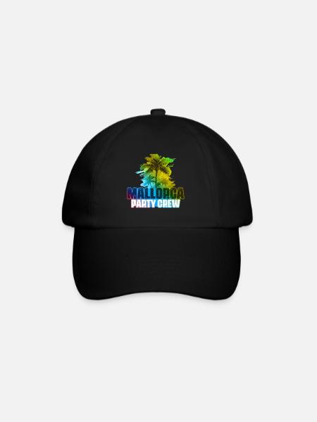 Mallorca Party Crew Bunt - Baseballkappe - Schwarz/Schwarz