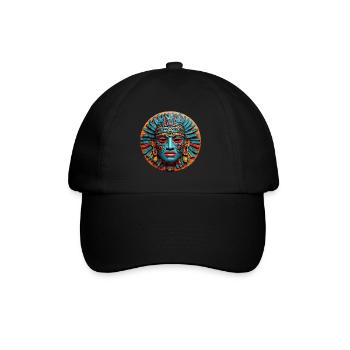 Masque inca, masque aztèque, masque mystique coloré - Casquette classique - noir/noir - Devant