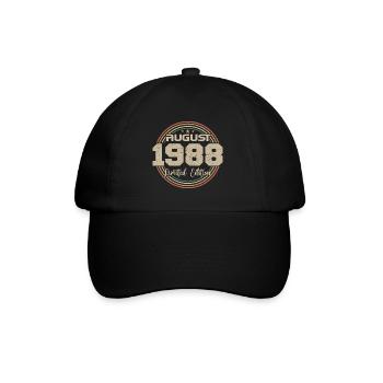 Millésime Né(e) Août 1988 Cadeau Anniversaire 1988 - Casquette classique - noir/noir - Devant