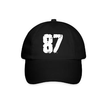 87 Zahl Vintage - Baseballkappe - Schwarz/Schwarz - Vorne