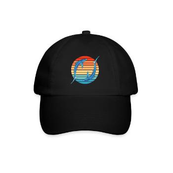Blue Shark Retro Sunset - Baseball Cap - black/black - Front