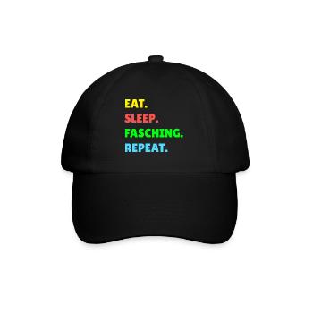 Helau Fasching Kostüm Verkleidung - Baseballkappe - Schwarz/Schwarz - Vorne