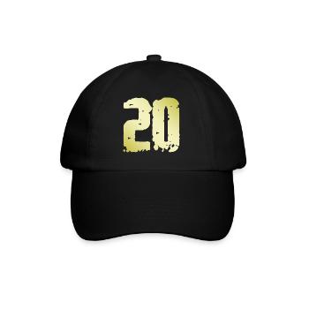 20 Zahl Vintage - Baseballkappe - Schwarz/Schwarz - Vorne