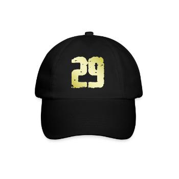 29 Zahl Vintage - Baseballkappe - Schwarz/Schwarz - Vorne