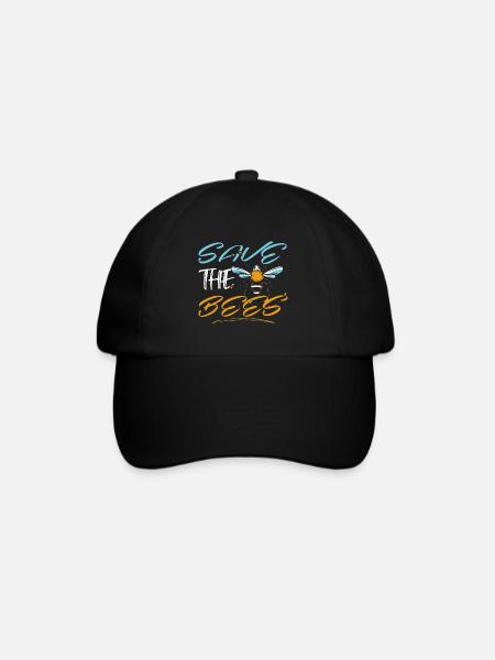 Save the bees - Baseballkappe - Schwarz/Schwarz