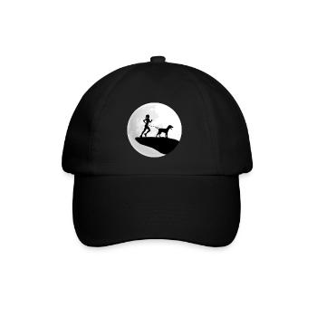 canicross zughundesport dogrun laufen mit hund - Baseballkappe - Schwarz/Schwarz - Vorne