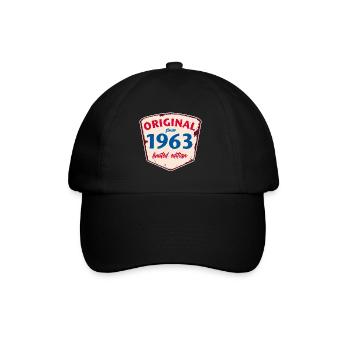 1963 Blechschild - limeted edition - Vintage - Baseballkappe - Schwarz/Schwarz - Vorne