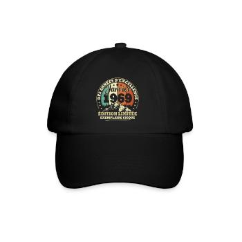 Vintage cadeau d'anniversaire née en janvier 1969 - Casquette classique - noir/noir - Devant