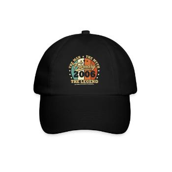 Février 2006, 17 Ans Anniversaire garçons et fille - Casquette classique - noir/noir - Devant