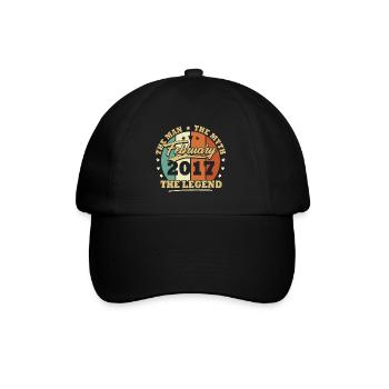 Février 2017, 6 Ans Anniversaire garçons et filles - Casquette classique - noir/noir - Devant