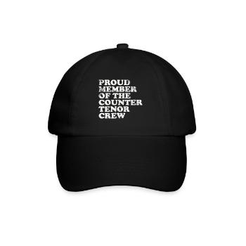 Proud Member of the Countertenor Crew - weiss - Baseballkappe - Schwarz/Schwarz - Vorne