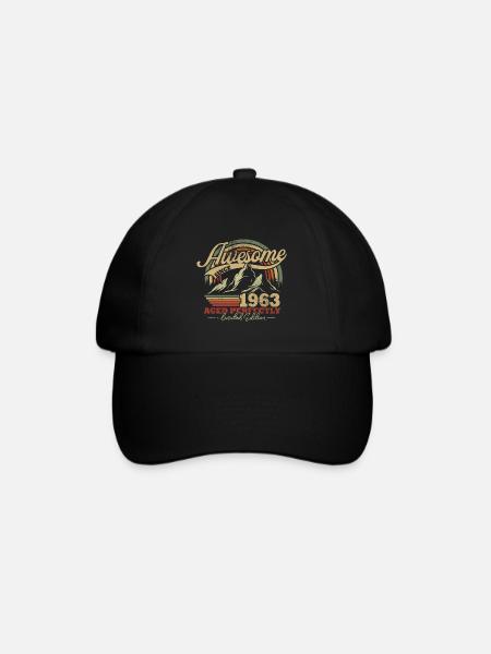 Vintage 1963 Vintage Retro Geburtstagsgeschenk - Baseballkappe - Schwarz/Schwarz