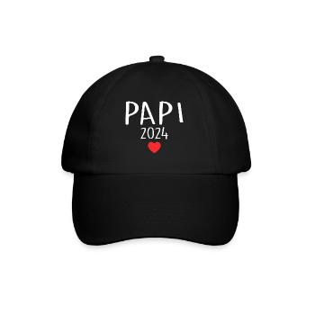 papa - futur papa 2024 - Casquette classique - noir/noir - Devant