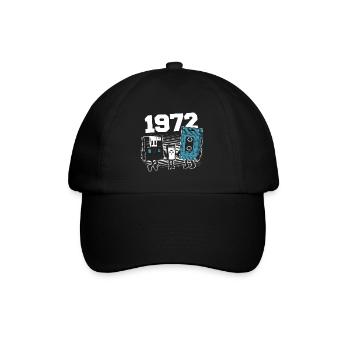Vintage Born In 1972 Geburtstagsgeschenk 1972 - Baseballkappe - Schwarz/Schwarz - Vorne