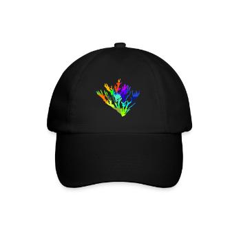 Coral Ocean Rainbow Animals Polygon - Baseball Cap - black/black - Front