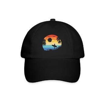 Beach Surfing Surfboard Vintage Surfer Beach Surf - Casquette classique - noir/noir - Devant