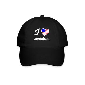 Ich liebe Kapitalismus - Baseballkappe - Schwarz/Schwarz - Vorne