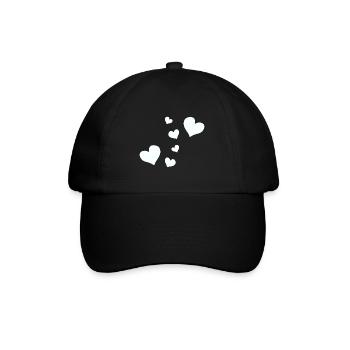 hearts pattern heart symbols - Baseball Cap - black/black - Front
