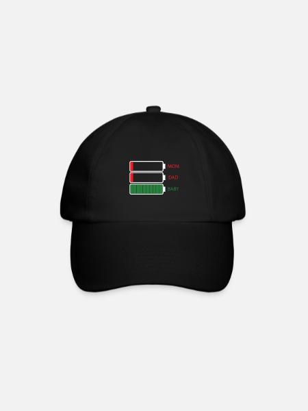 Mom Dad Baby - Baseballkappe - Schwarz/Schwarz