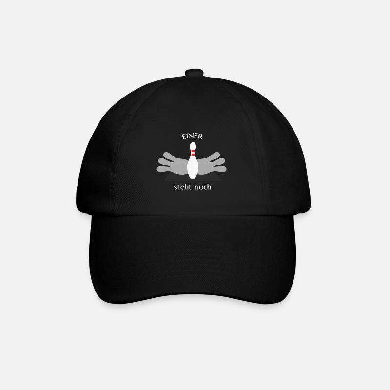 Bowling / Kegel Pin 'Einer steht noch' - Baseballkappe - Schwarz/Schwarz