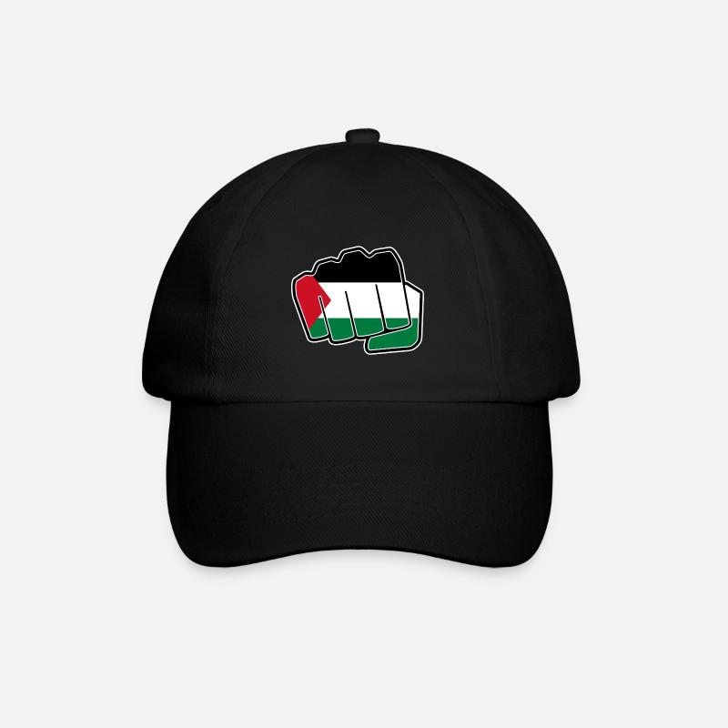 Palestine ensign flag fist - Baseball Cap - black/black