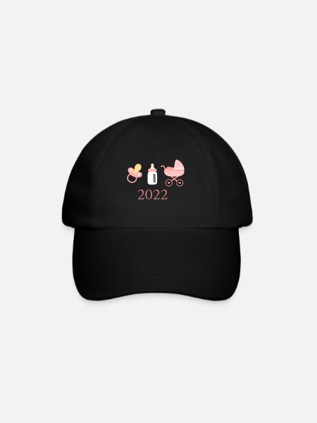Baby 2022 Geburt Mädchen rosa Familie - Baseballkappe - Schwarz/Schwarz