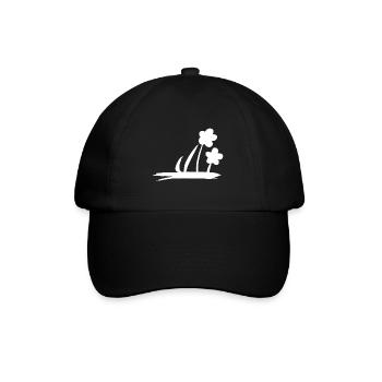 Two flowers nature symbol - Baseball Cap - black/black - Front