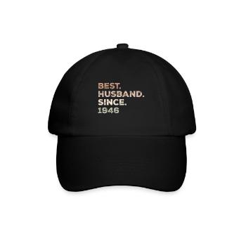Best Husband Since 1946 Birthday Gift - Baseball Cap - black/black - Front